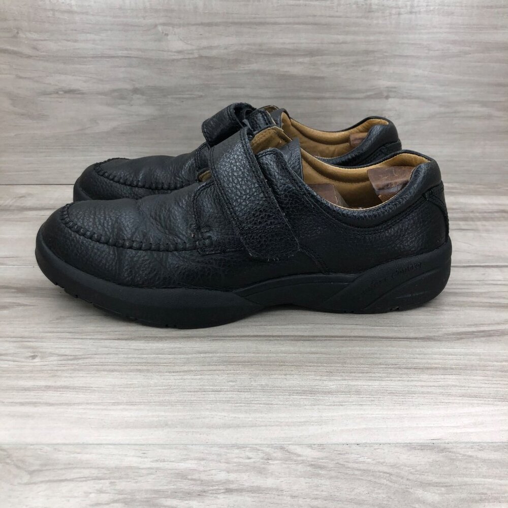 Dr. Comfort Sneakers Men's 11 Scott Black Leather Hook and Loop Shoes